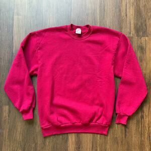 Jerzees Red Crewneck Sweatshirt Large Made in USA 50/50 Blend
